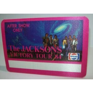 The Jacksons Victory Tour Backstage Pass 1984 Original Otto Cloth Michael Pink